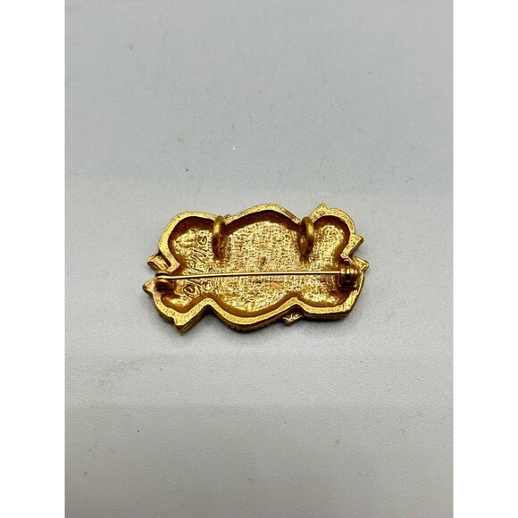 Vintage Koi Fish Pisces Gold Tone Brooch Pendant Nicely Detailed Maker Signed - Picture 4 of 6